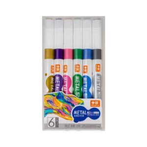 6 db-os metál ecsetfilc készlet